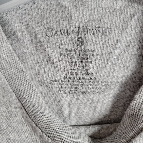 Game of Thrones Tshirt Choose Sides Dragon and Lion Short Sleeve Gray Size S - Picture 3 of 3